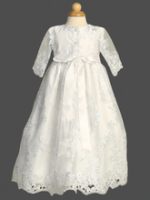 Maddy Girls Christening Dress with Lace | Blush Kids